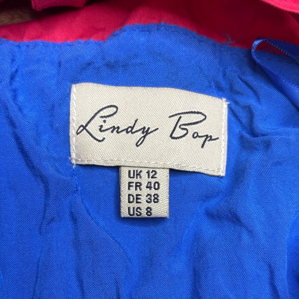 Lindy Bop Blue Christina Swimmer Playsuit Romper Vintage Inspired Size US 8 UK12 - Picture 2 of 8